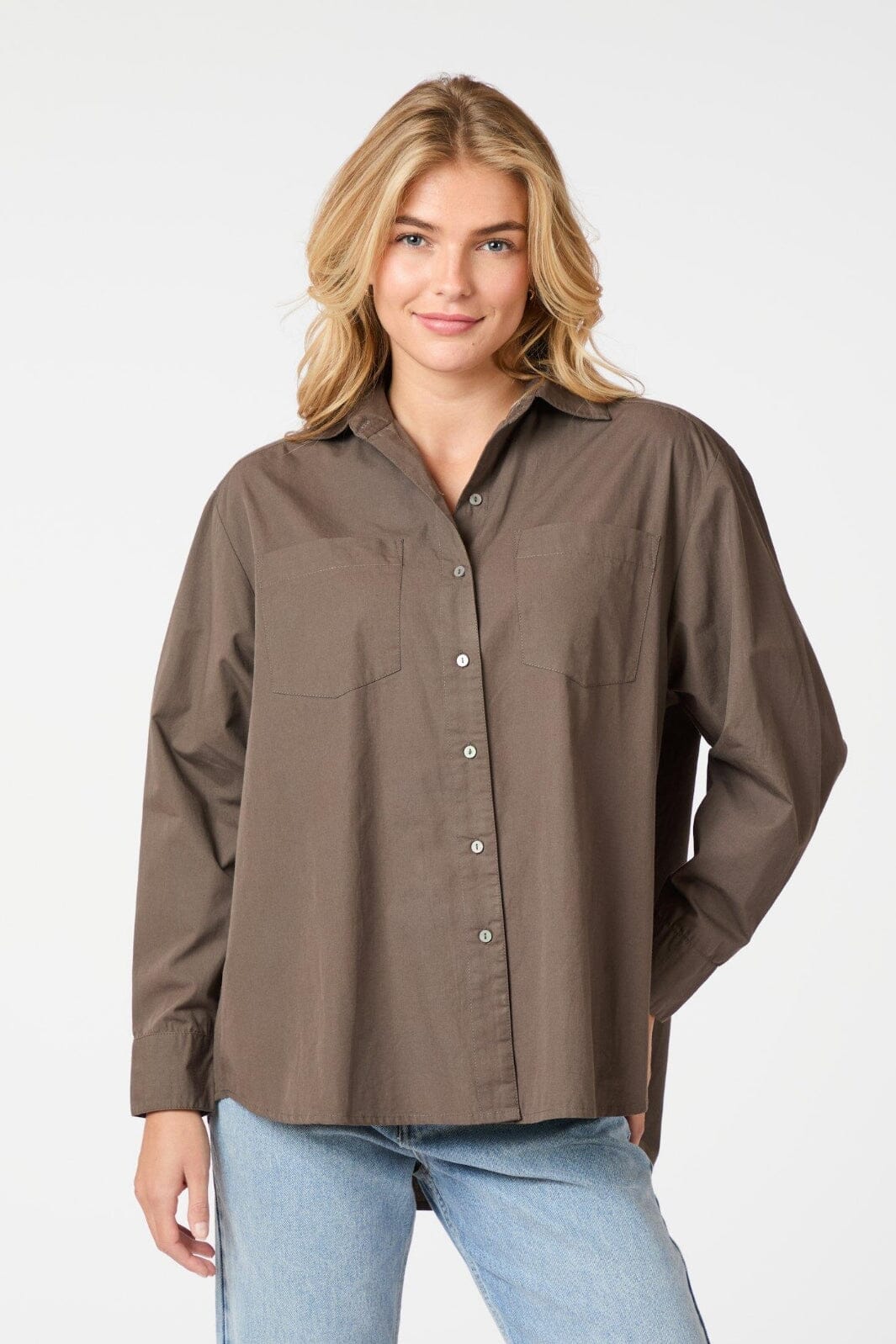 Neo Noir - Dalma C Poplin Shirt 164332 - Warm Grey Skjorter