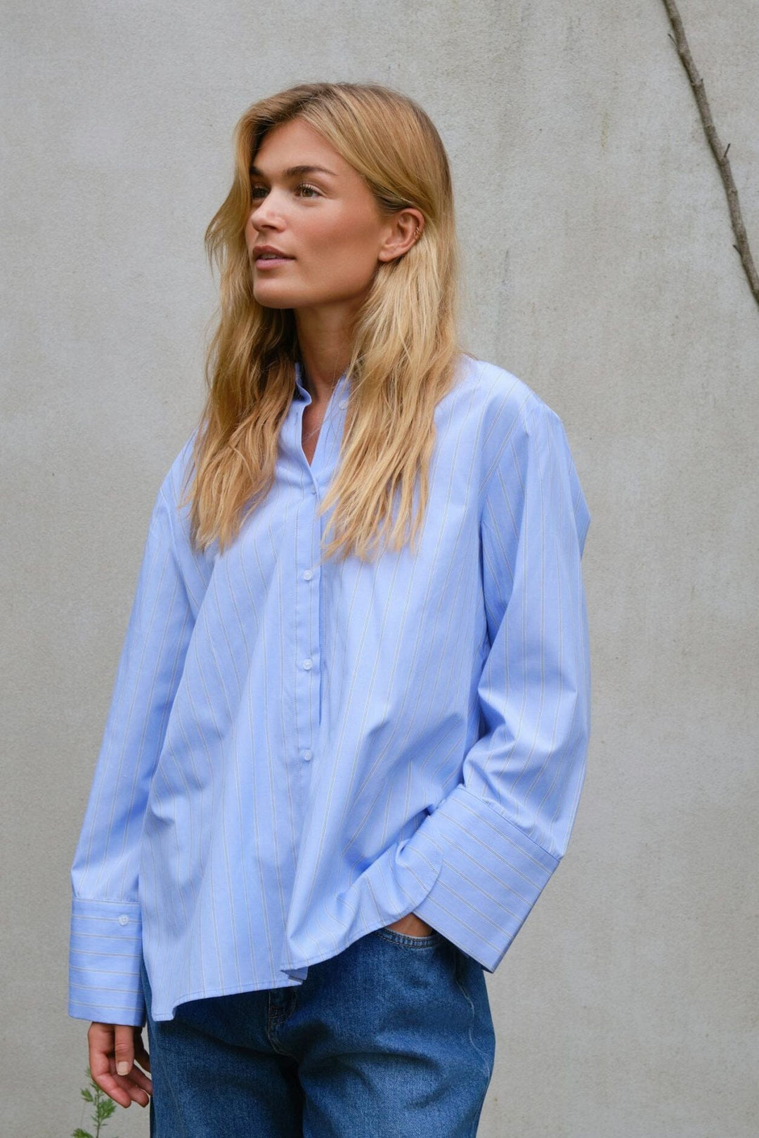 Neo Noir - Dita Twin Stripe Shirt 166500 - 145 - Light Blue Skjorter