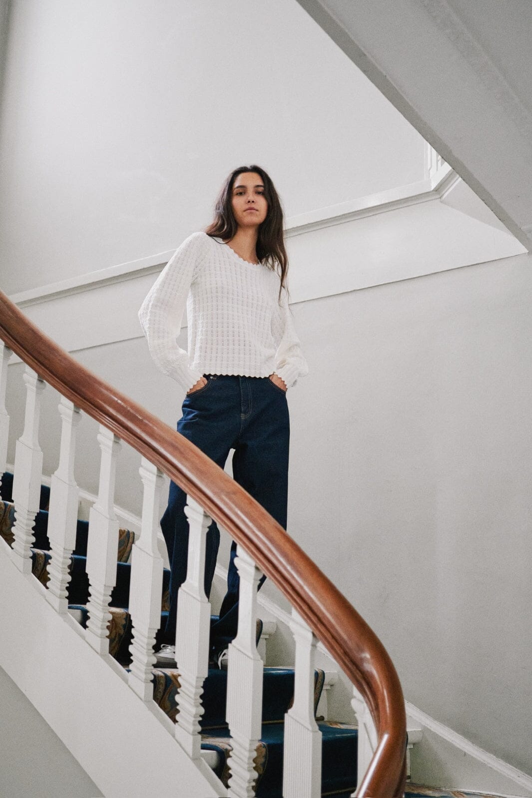 Neo Noir - Dito Solid Knit Blouse 164625 - Off White Bluser