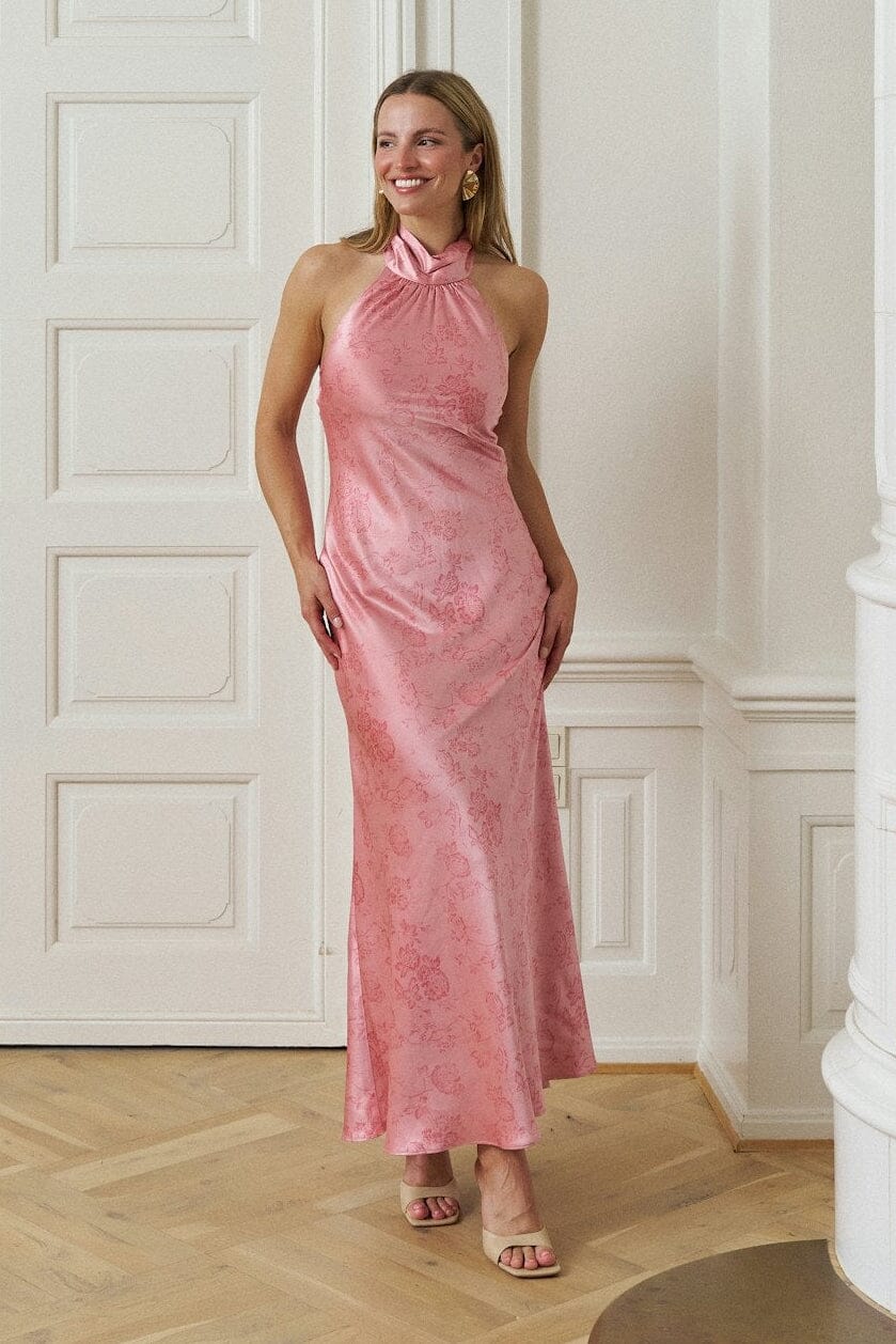 neo noir pink dress NEO NOIR DRESS SERNA FLOWER PRINT LIGHT PINK