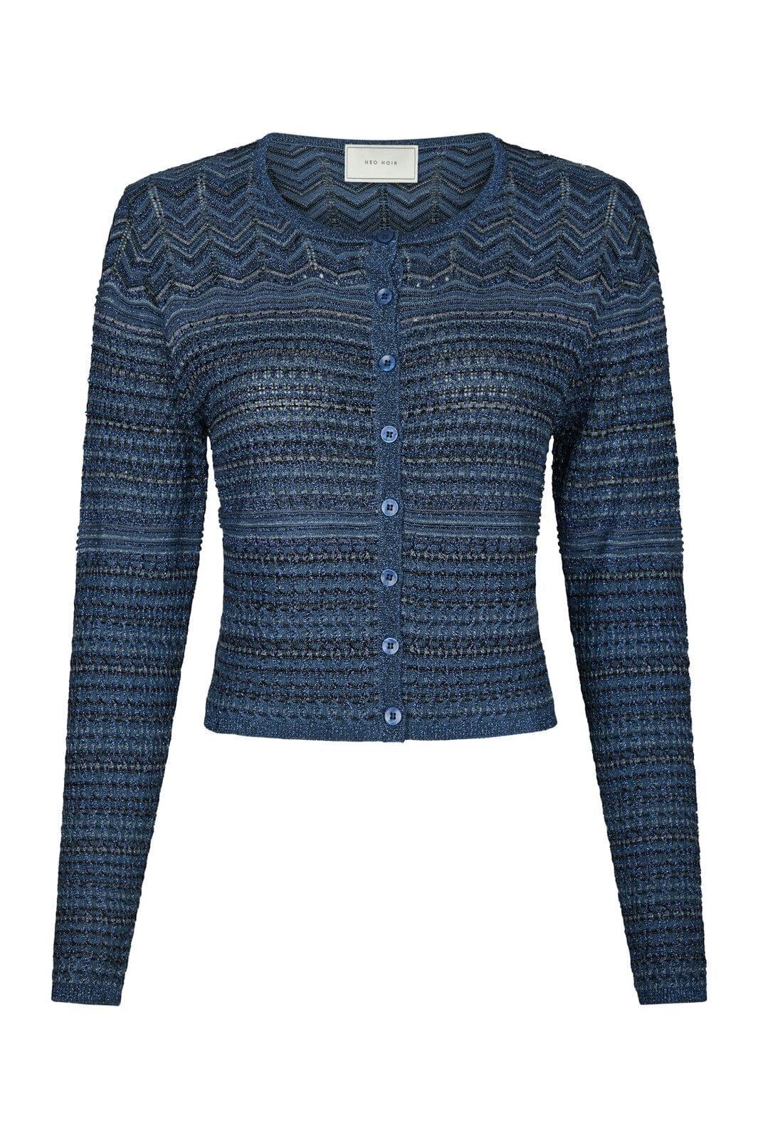 Neo Noir - Gini Chevron Knit Cardigan 166461 - 141 - Navy