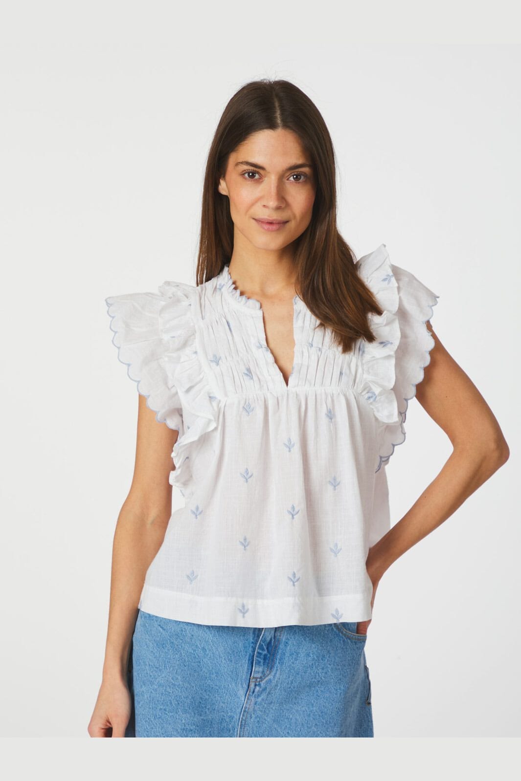 Neo Noir - Jayla Embroidery Top 165681 - 120 - White