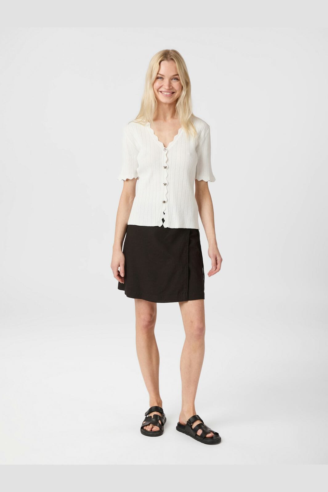 Neo Noir - Larifa Stitch Knit Tee 165311 - 120 - White