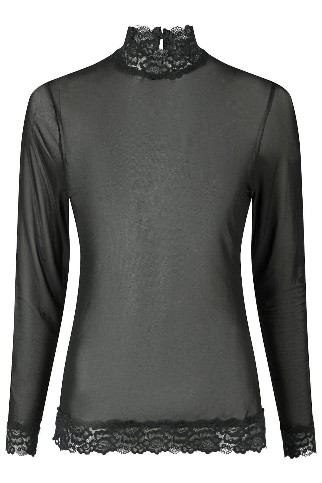 Neo Noir - Liza Mesh Lace Blouse 164281 - Black Bluser