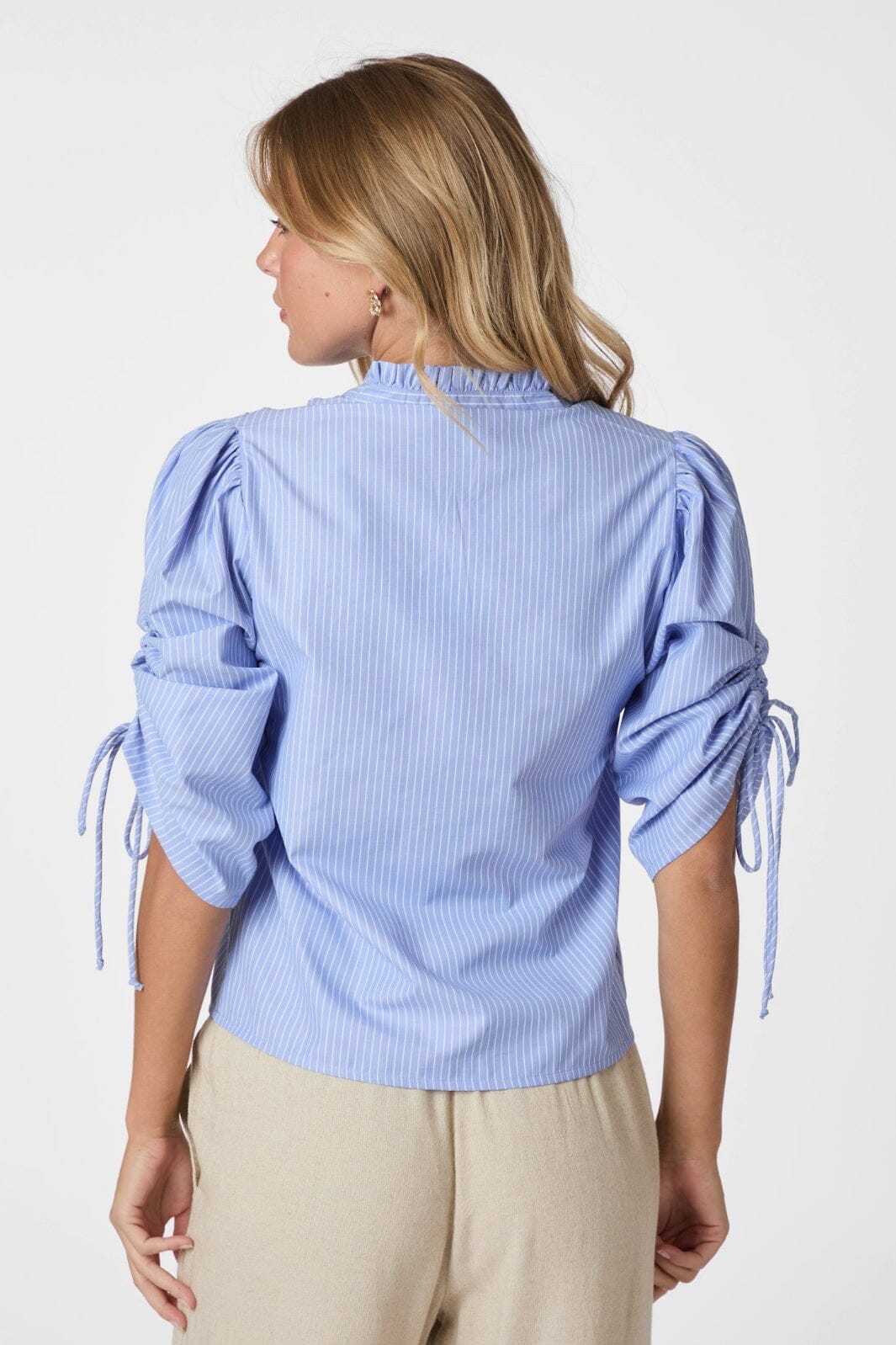 Neo Noir - Ratta Stripe Blouse 166143 - 554 - Sky Blue