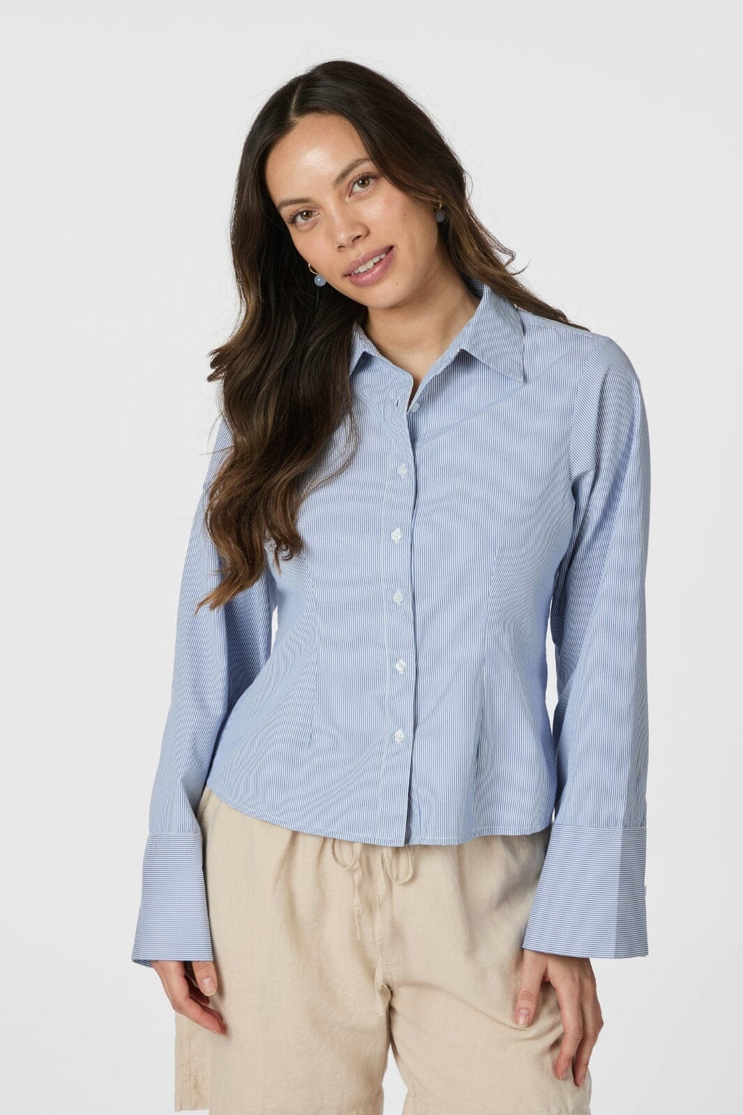 Neo Noir - Rosa Mini Stripe Shirt 166144 - 140 - Blue