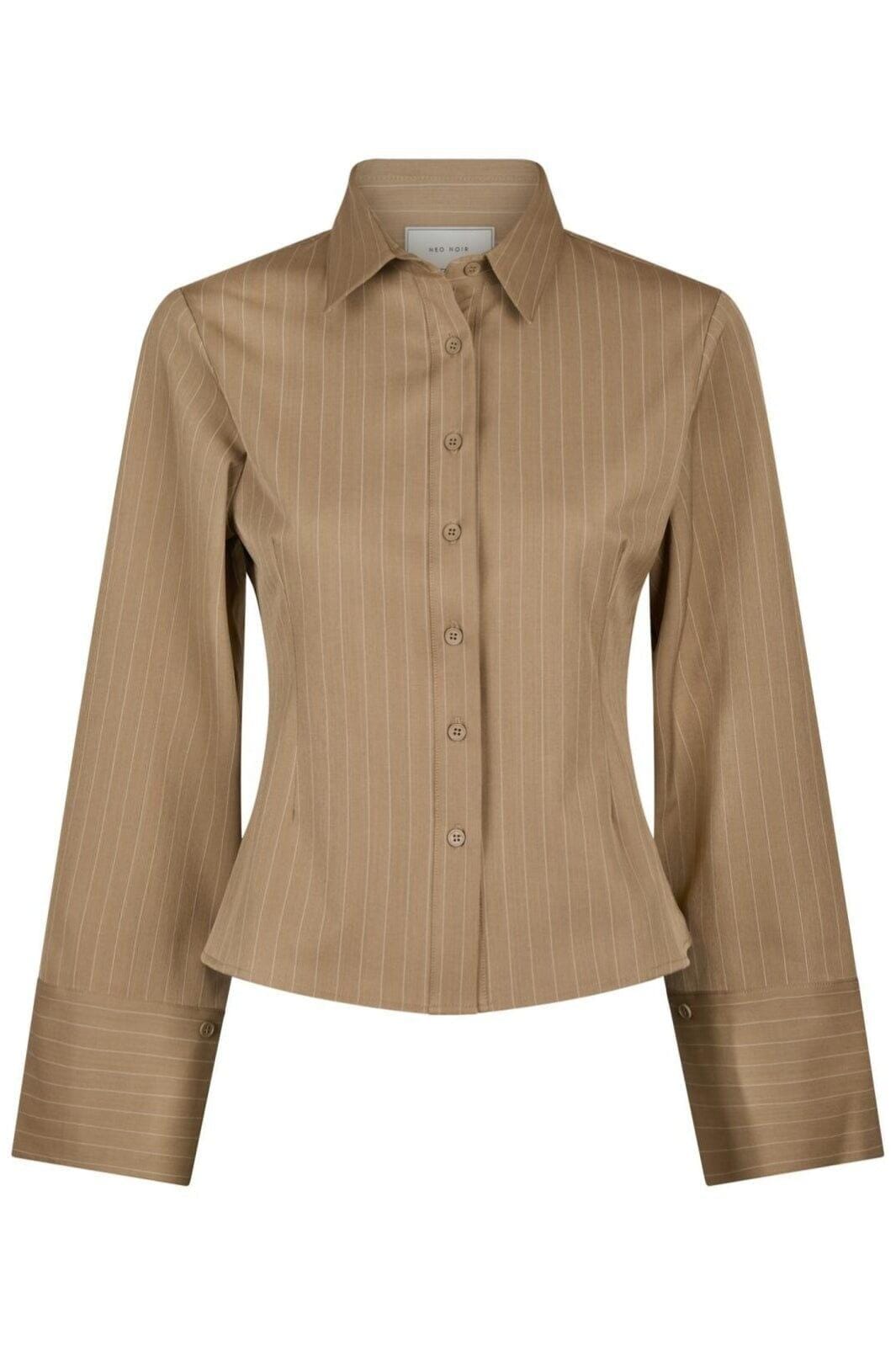 Neo Noir - Rosa Pinstripe Shirt 163561 - 125 - Dark Sand Skjorter