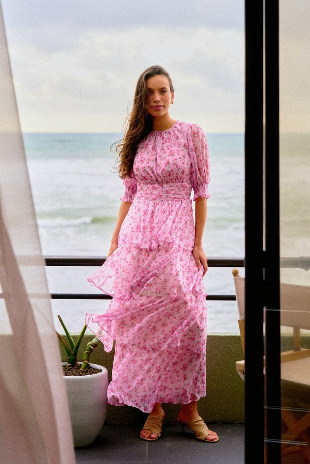 neo noir pink dress NEO NOIR NESSIE Dress in pink / brown