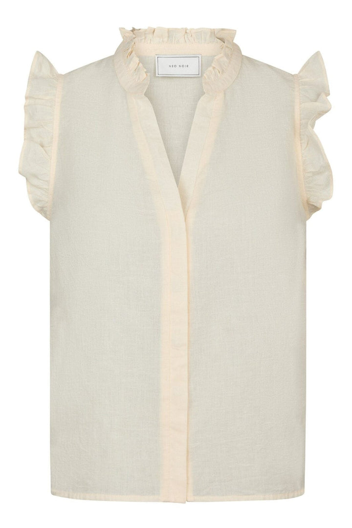 Neo Noir - Siona Linen Top 160245 - 191 - Light Yellow