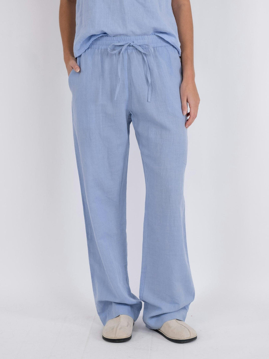 Neo Noir - Sonar Linen Pants - Light Blue Bukser 