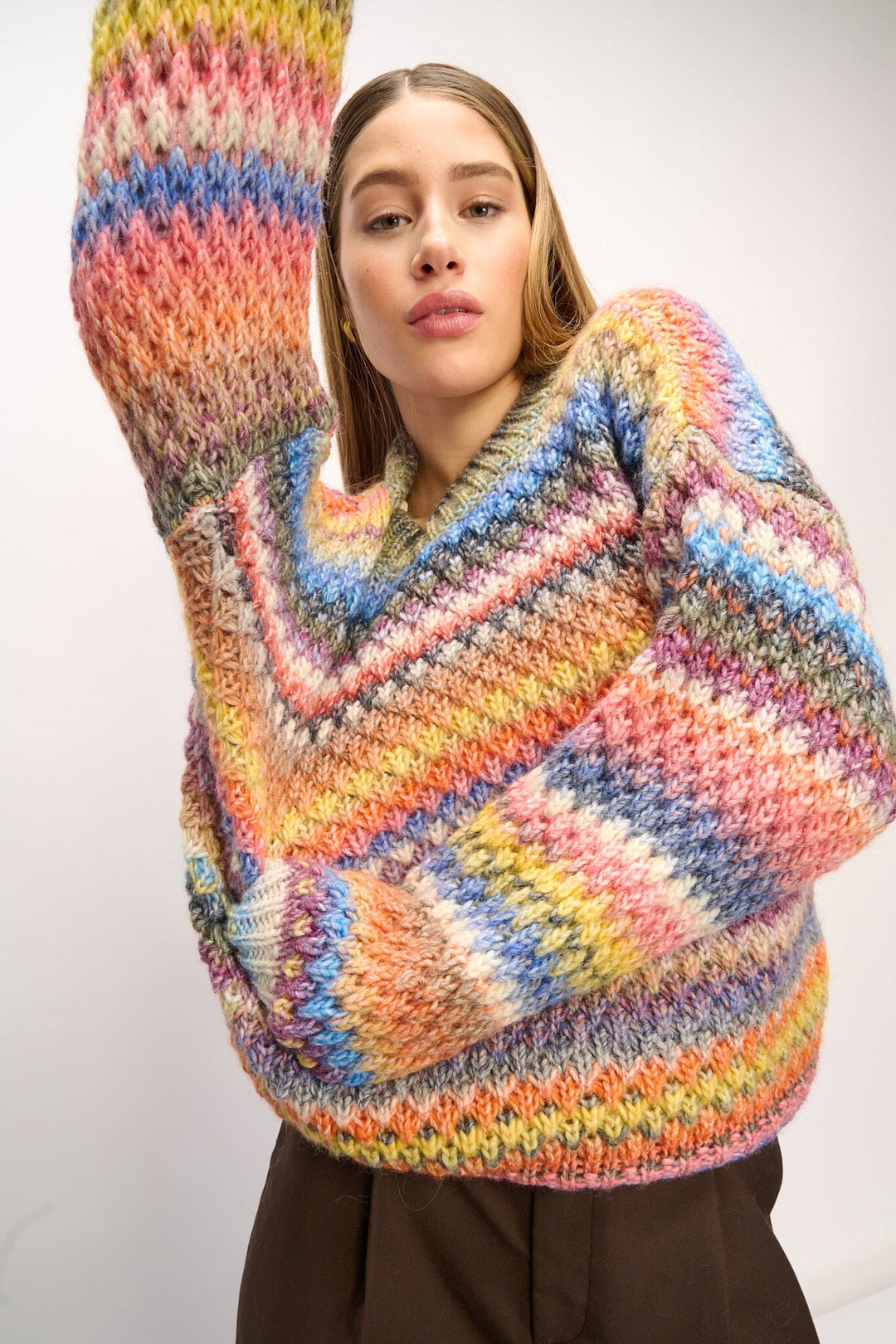 Noella - Gio Sweater - Multi Mix Strikbluser