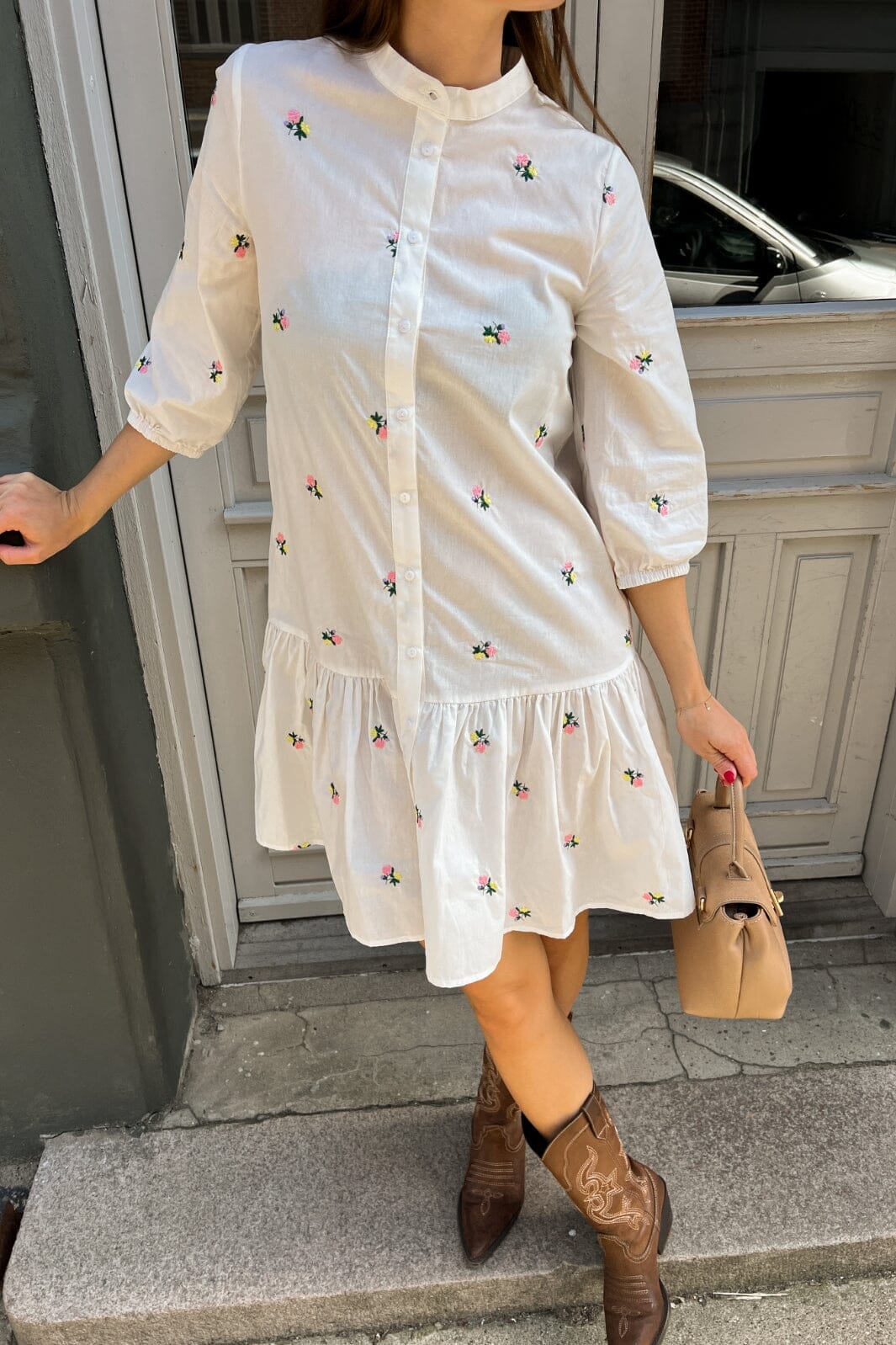 Noella - Imogene Dress - White Embroidery Kjoler 