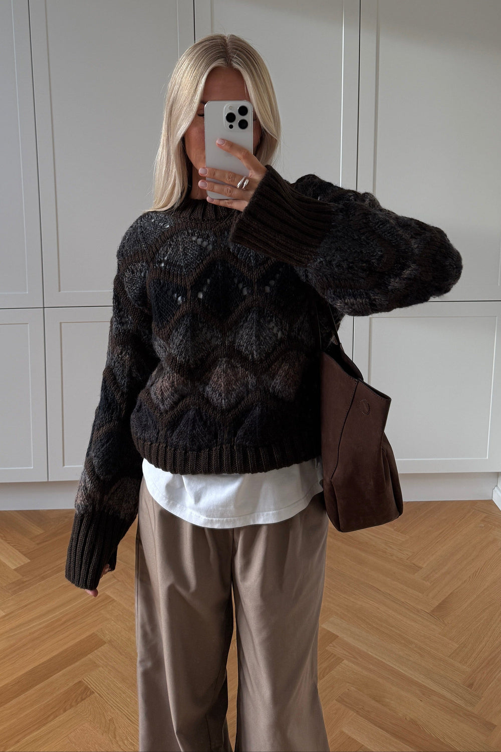 Noella - Latanna Knit 14420001 - 1405 - Brown Multi Strikbluser