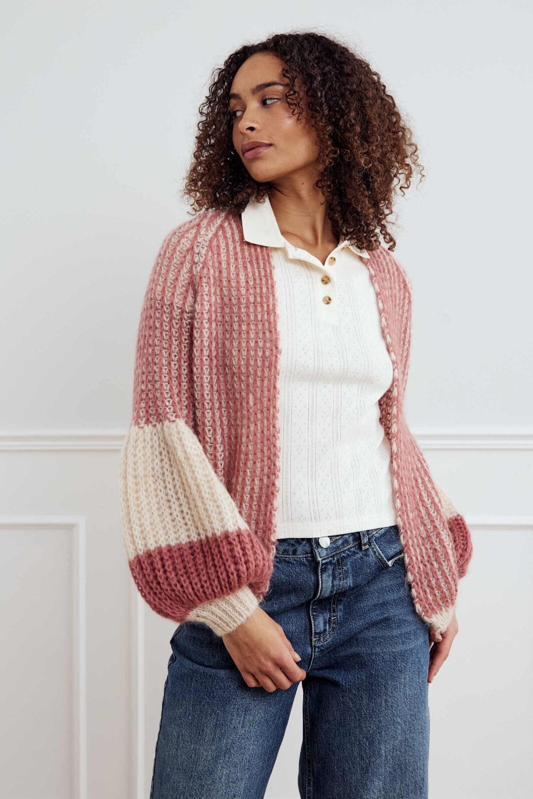 Noella - Liana Knit Cardigan 12261037 - 1386 - Rose Cream