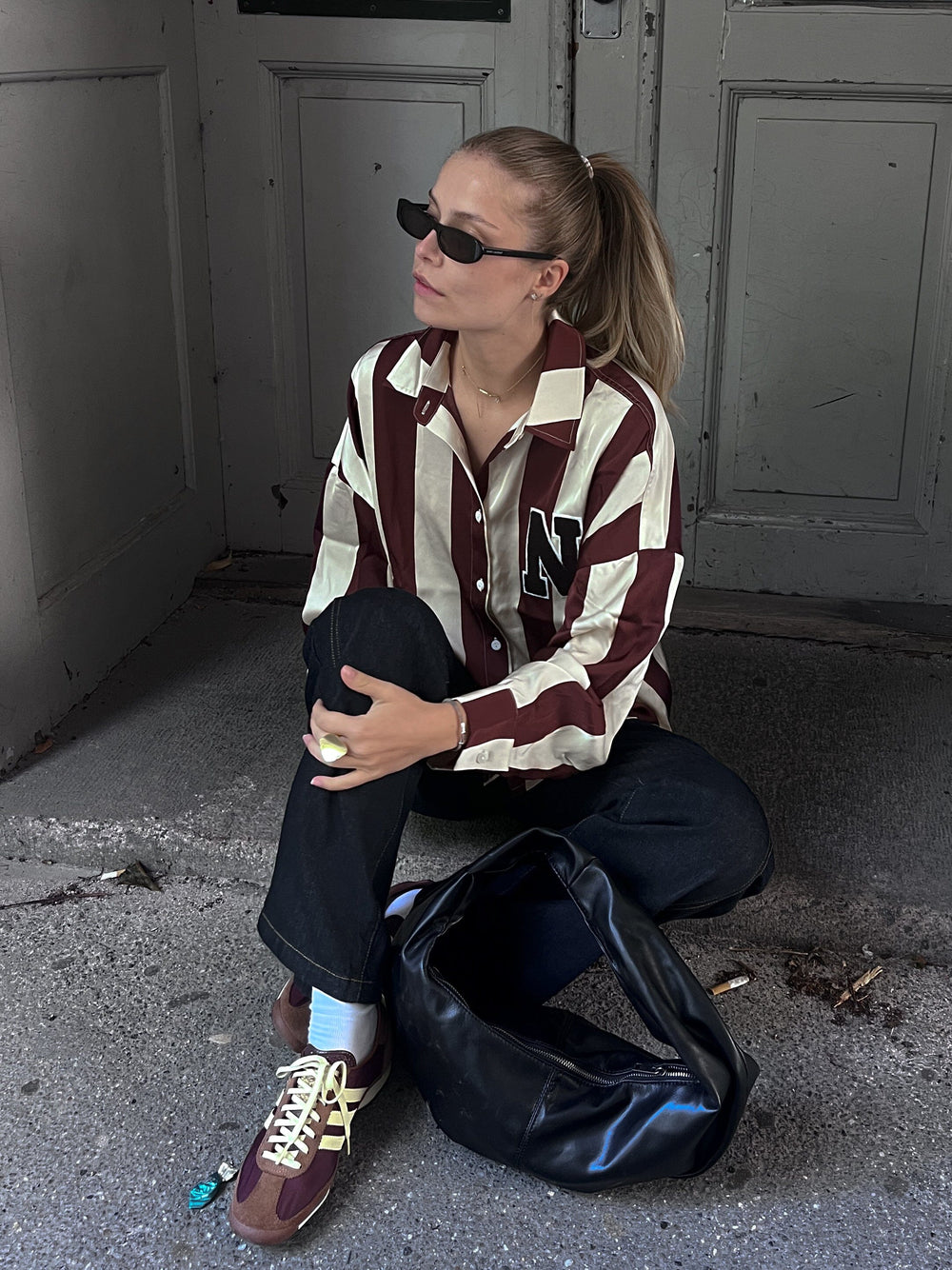 Noella - Liara N Shirt 14060001 - 1382 - Mahogany Ivory Stripe Skjorter