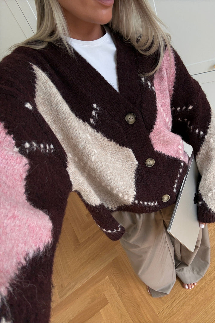 Noella - N-Laiana Knit Cardigan 14670002 - 1470 - Winetasting Mix Cardigans