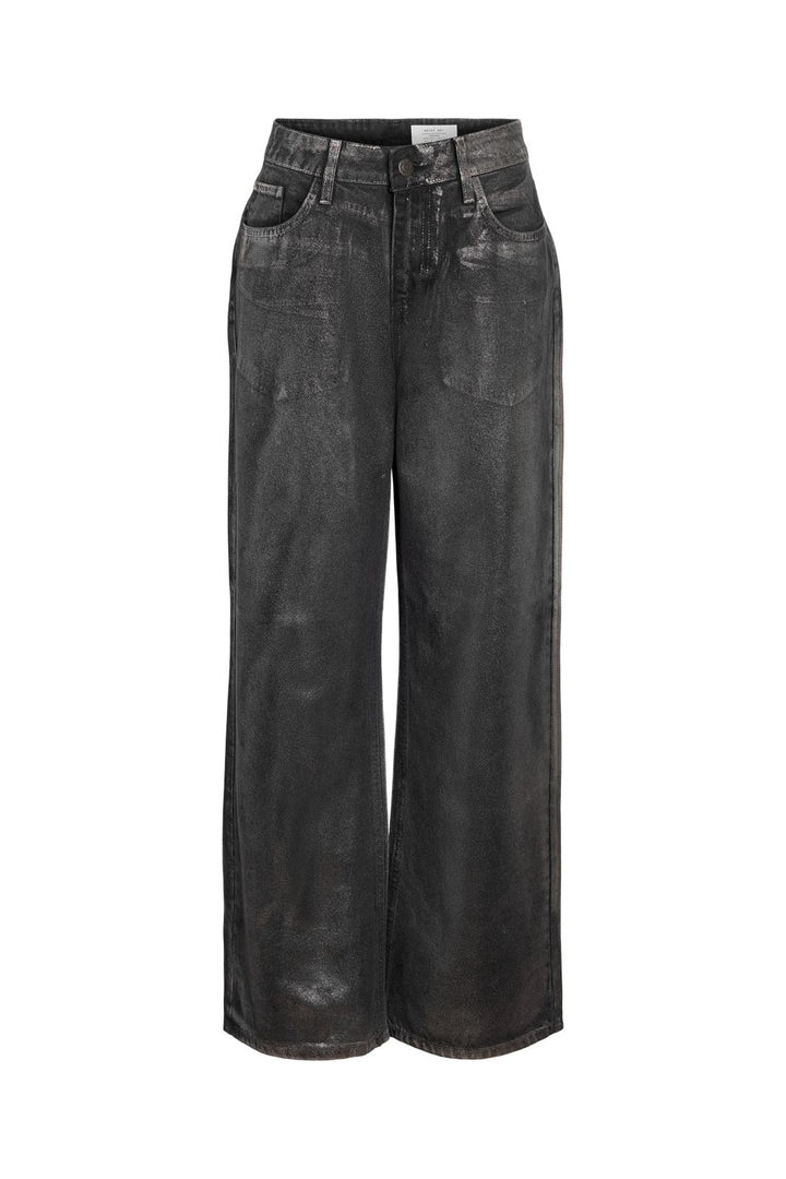 Noisy May - Nmadriana Nw Silver Coated Jeans Az453Mb - 4845014 Medium Blue Denim