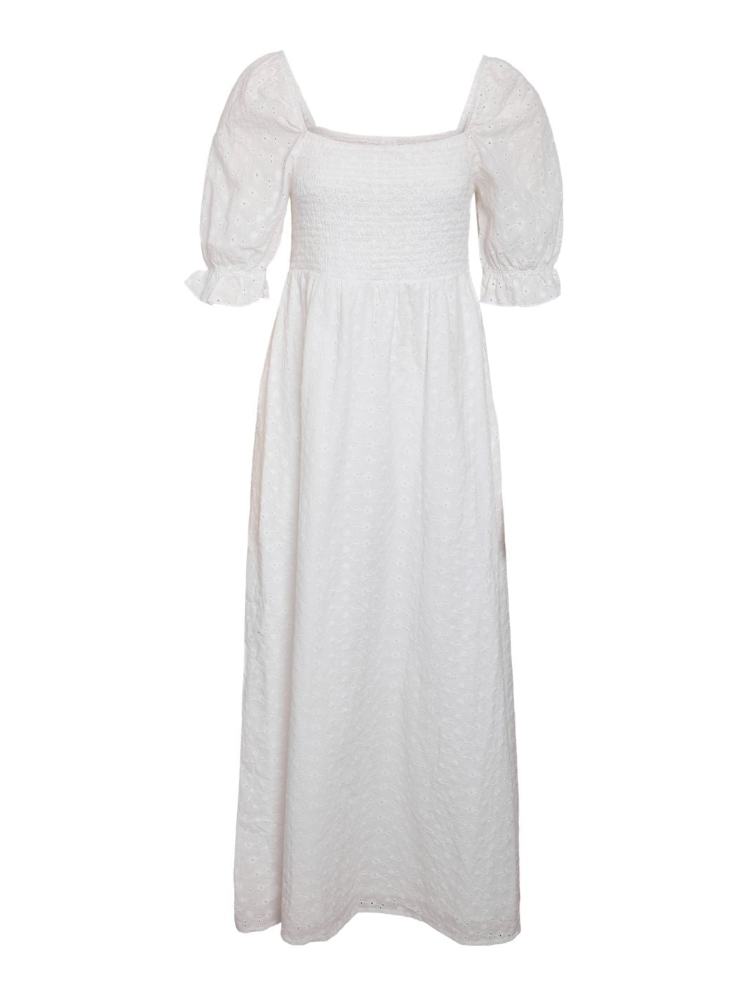 Noisy May - Nmsommer 2/4 Broderie Maxi Dress - 4823468 Bright White