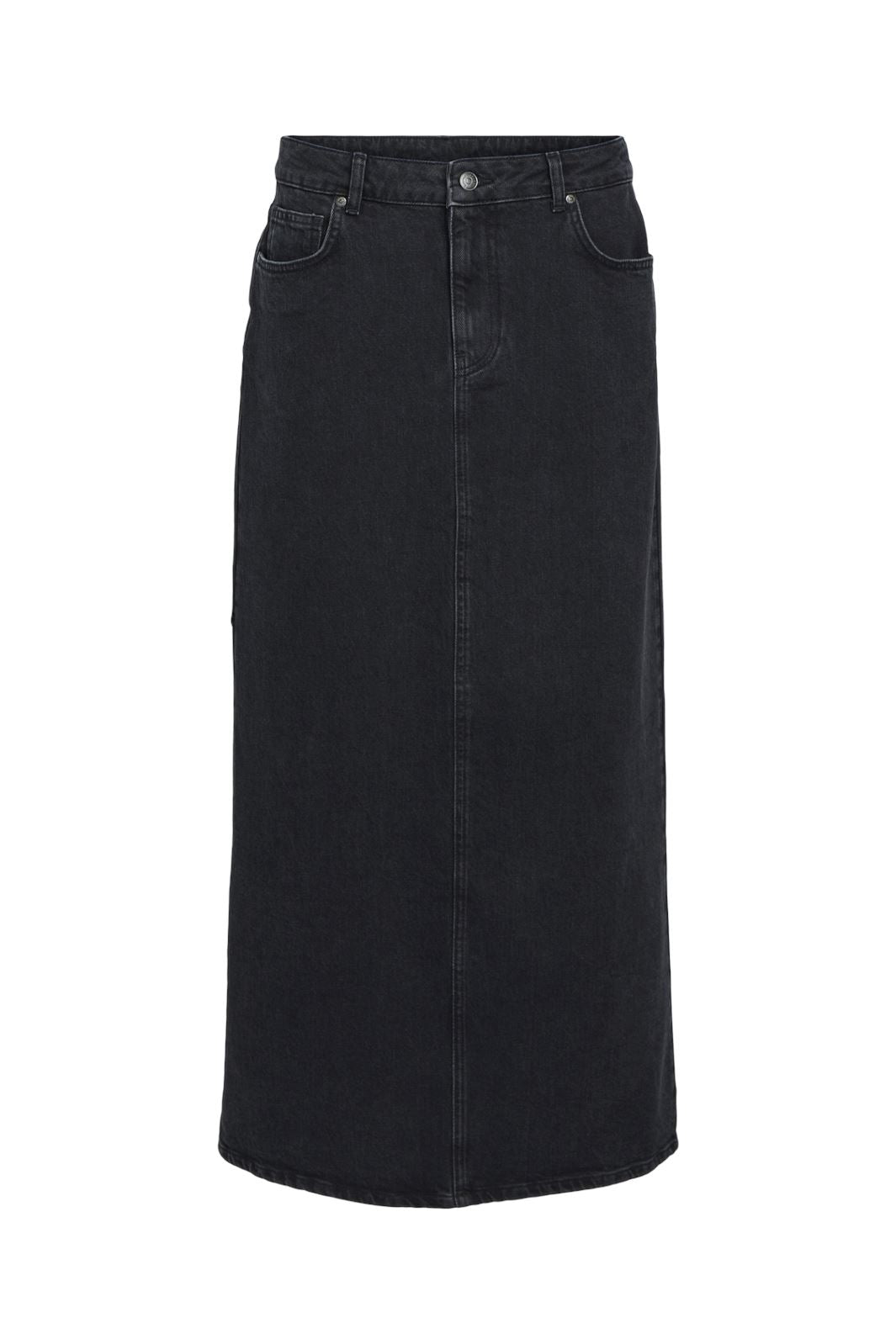 Object - Objellen Long Denim Skirt - 4614167 Black Denim