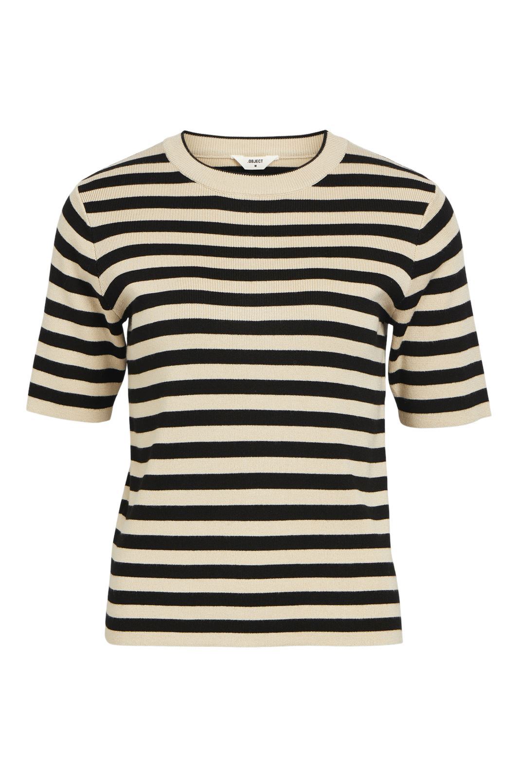 Objjacira S S V Neck Top Sandshell