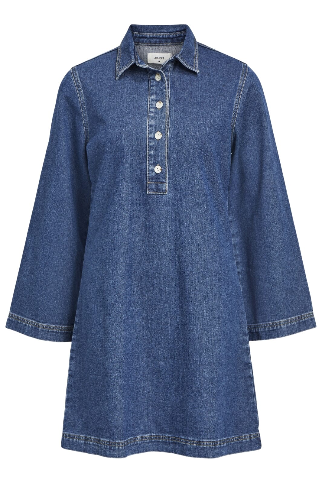 Object - Objharlow L/S Shirt Dress - 4584873 Medium Blue Denim Kjoler 