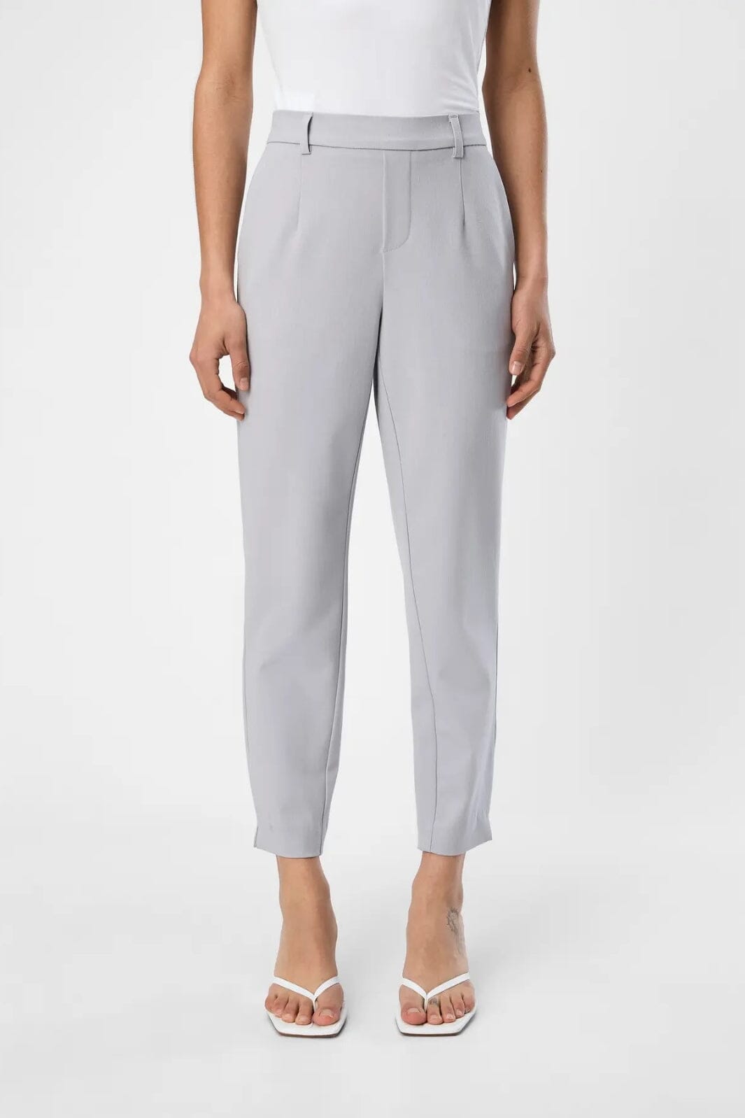 Object - Objlisa Slim Pant - 4656606 Light Grey Melange