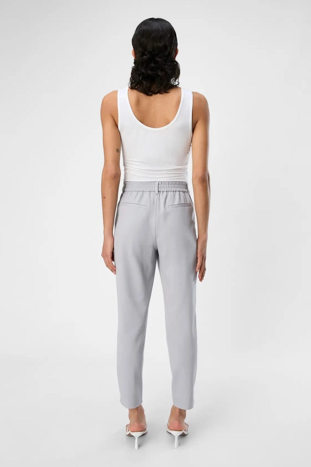 Object - Objlisa Slim Pant - 4656606 Light Grey Melange