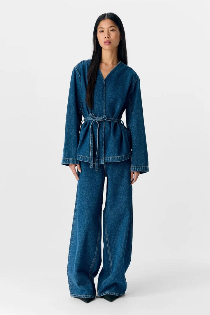 Object - Objmallie L/S Lo Blazer Ss Fair 25 - 4881757 Medium Blue Denim