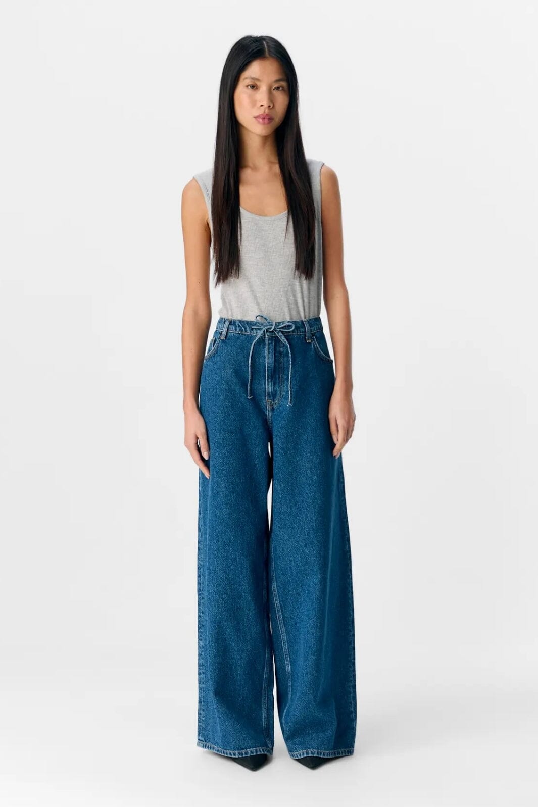 Object - Objmallie Super Wide Jeans Ss Fair 25 - 4907823 Medium Blue Denim