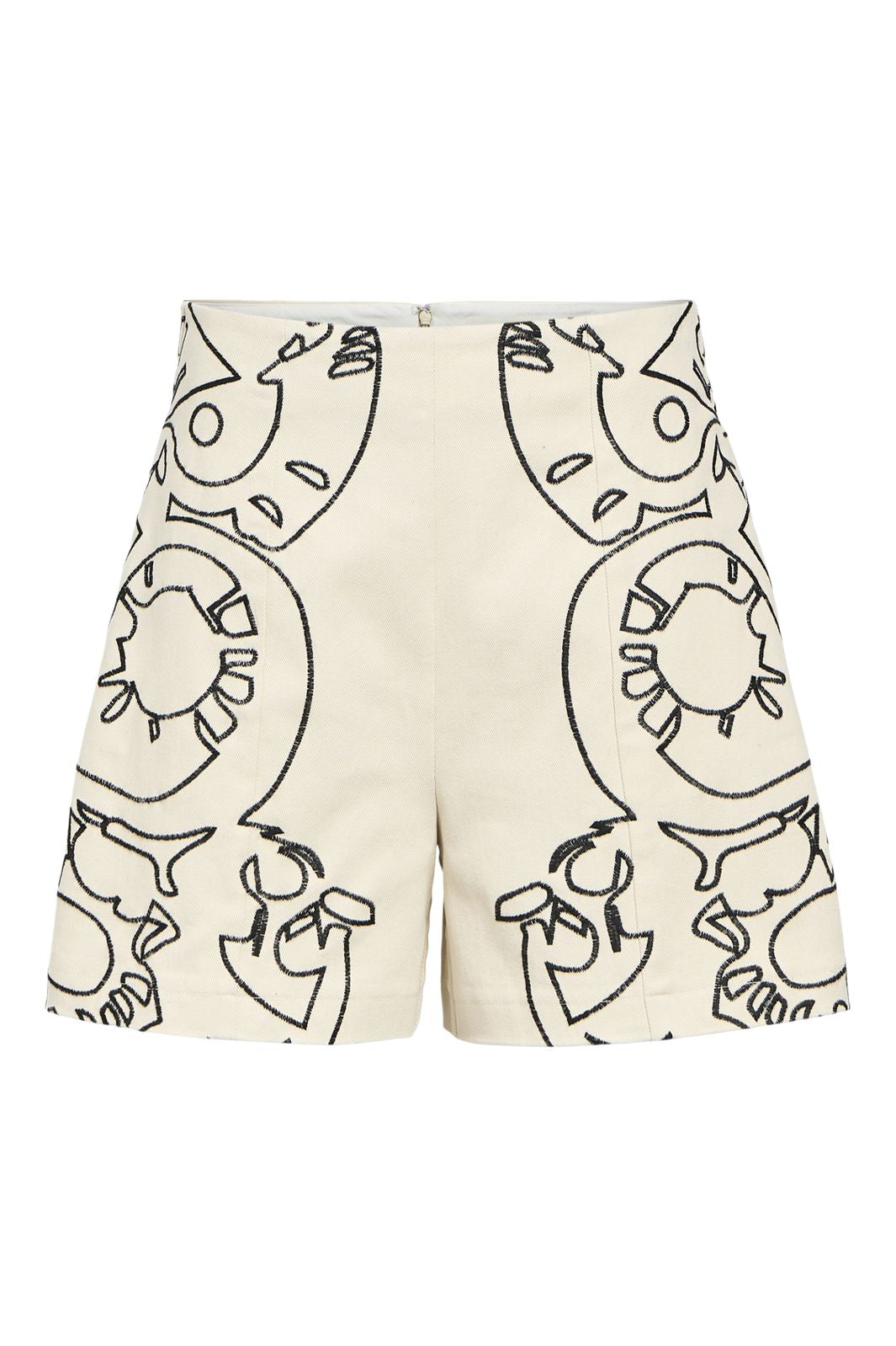 Forudbestilling - Object - Objmaple Wide Shorts Cc2 Ss - 4660238 Sandshell Sky Captain Embroidery