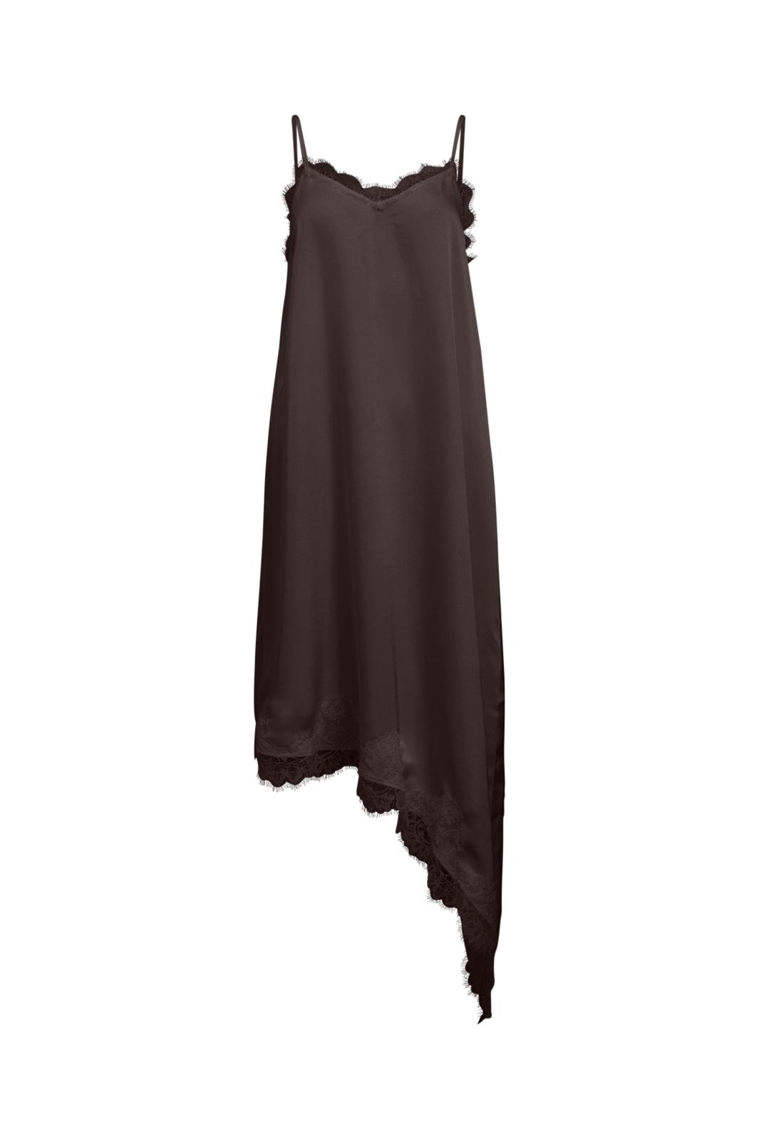 Object - Objnaline Reg Slip Lace Dress Vip 26 - 5093622 Seal Brown