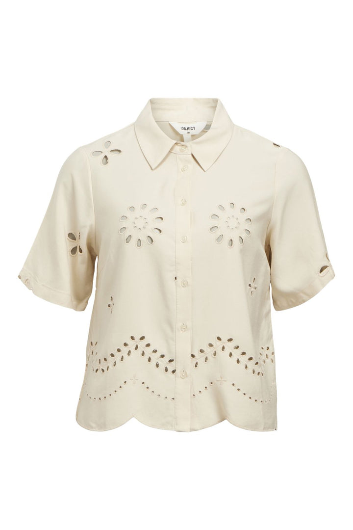 Object - Objnoelle Re S/S Shirt 138 - 4731870 Sandshell