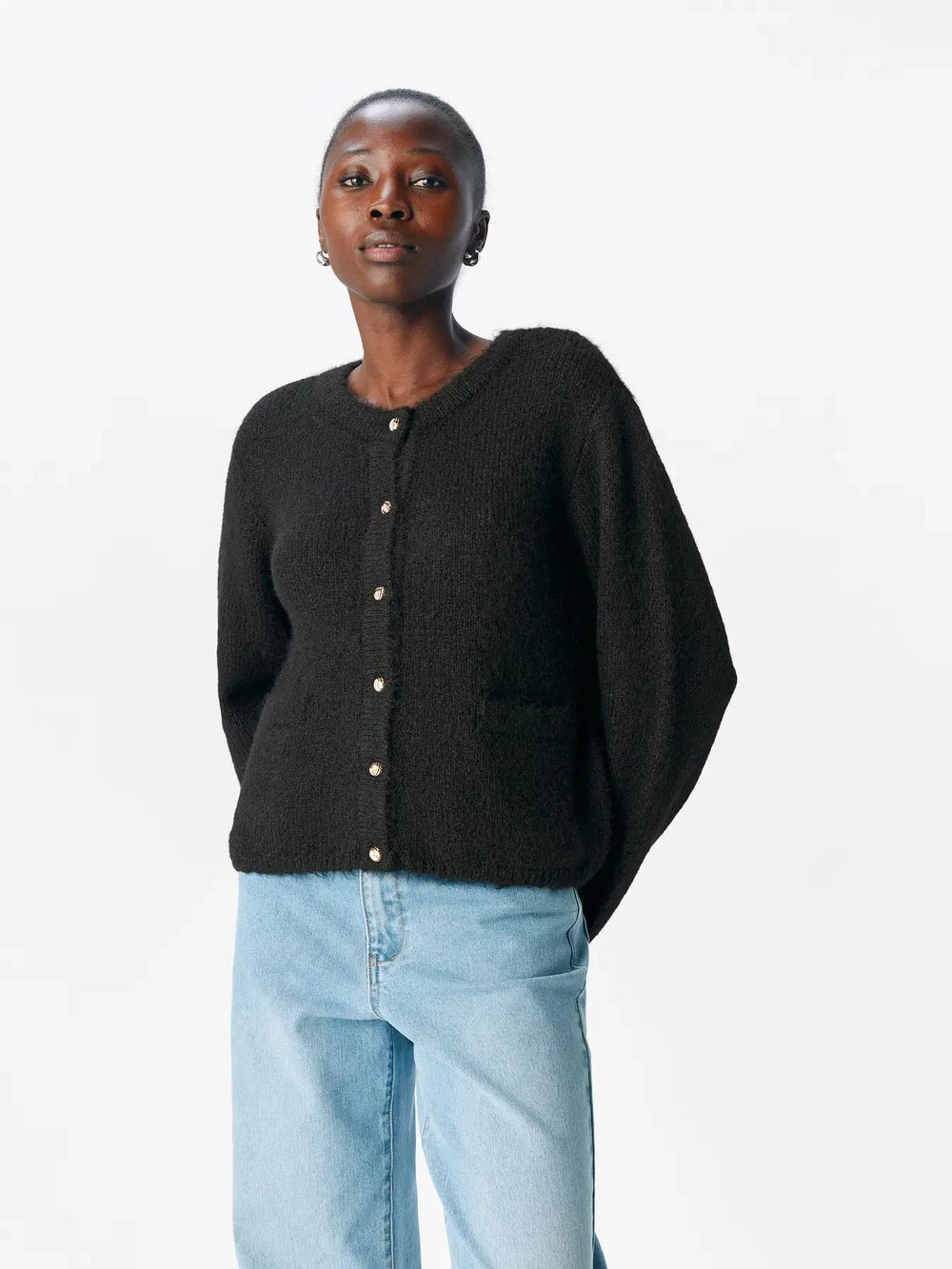 Object - Objsaggia Re L/S Knit Cardigan - 4789485 Black Cardigans