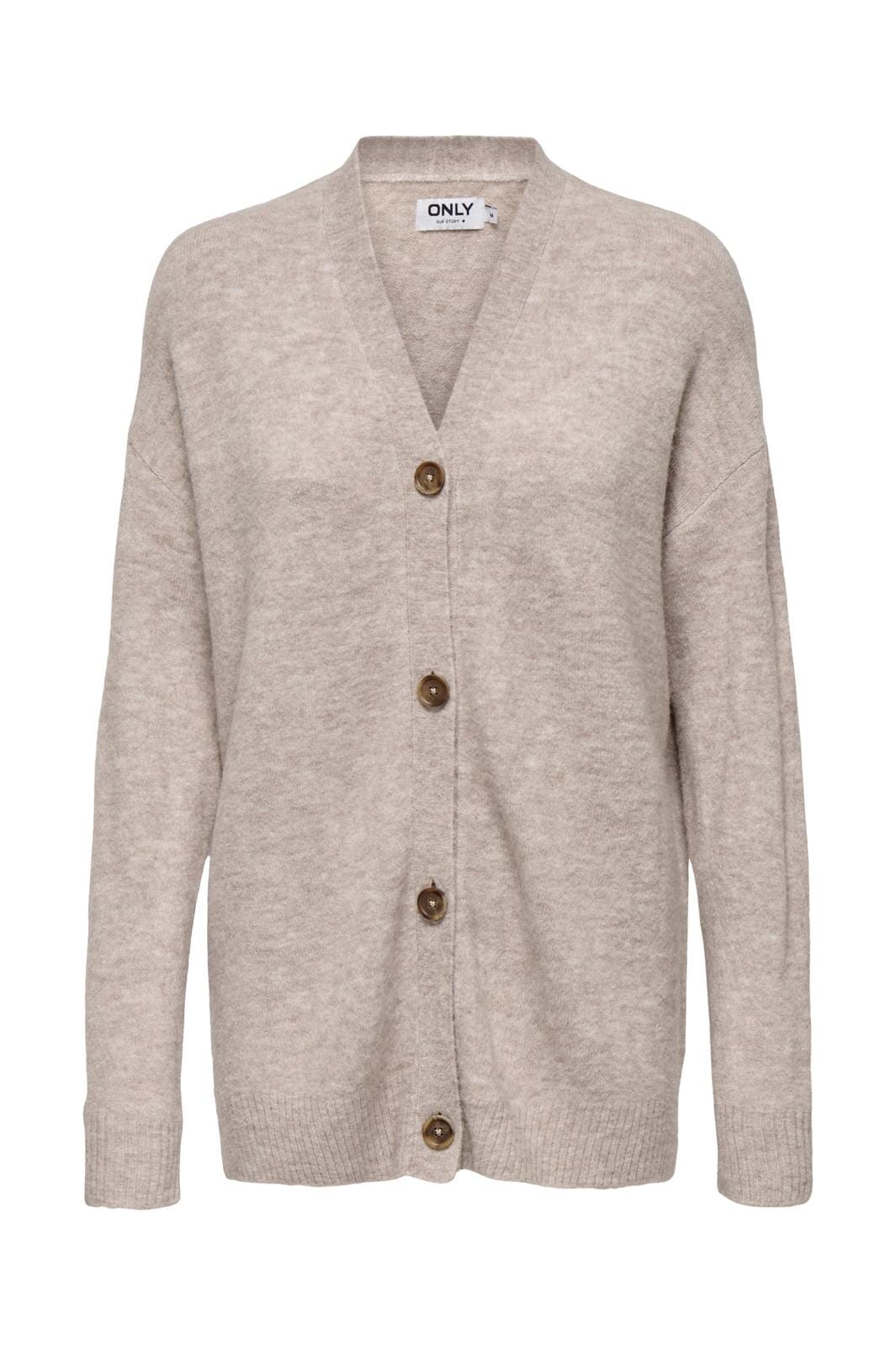 Only - Onlmyera Life Ls One Button Cardigan Knt - 4863455 Moon Rock Melange