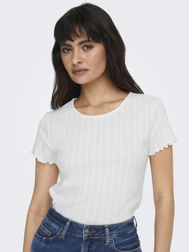 Only - Onlcarlotta SS Top - 3876952 White T-shirts 