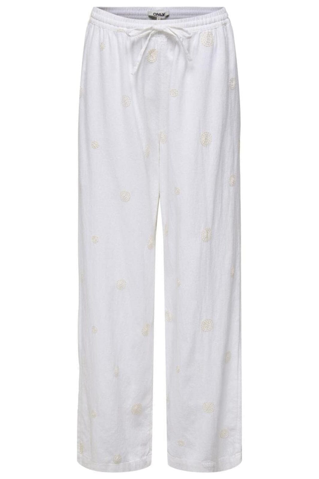 Onlpaula Tulum Emb Pull Up Pan Bright White Detail Bright Whi