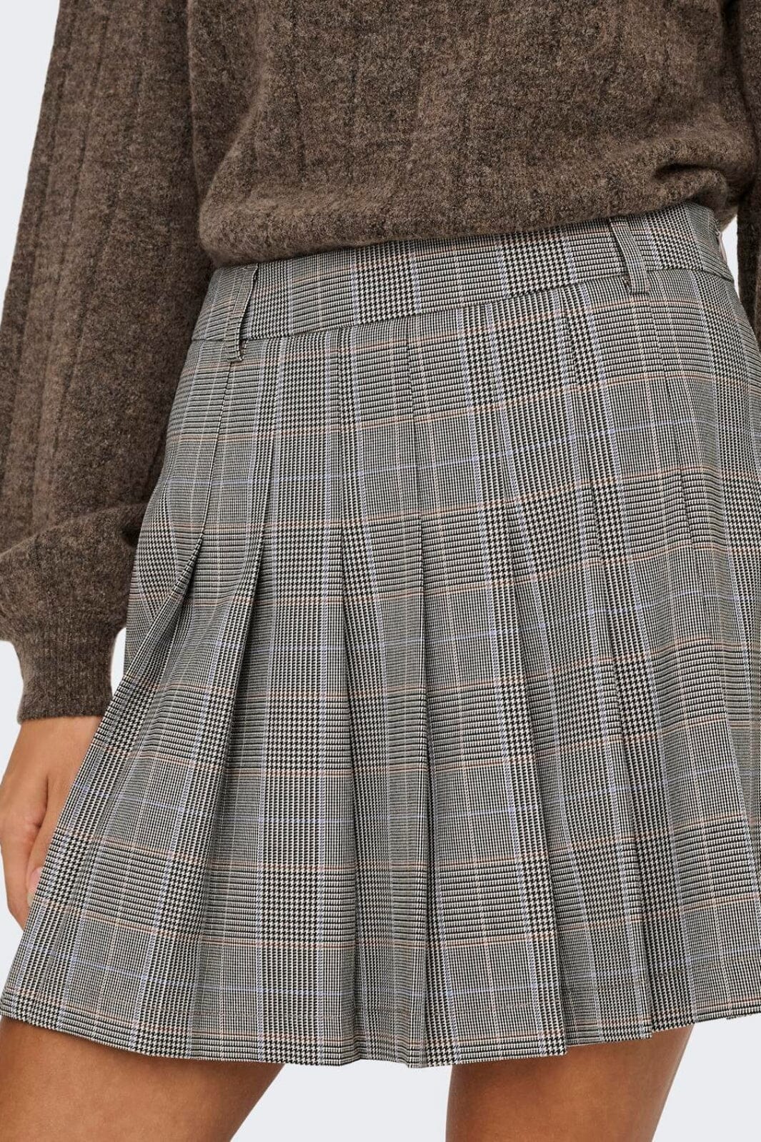 Only - Onlcatia Life Check Skirt Cc Tlr - 4785642 Cloud Dancer W. Serenity Toasted Coconut Nederdele