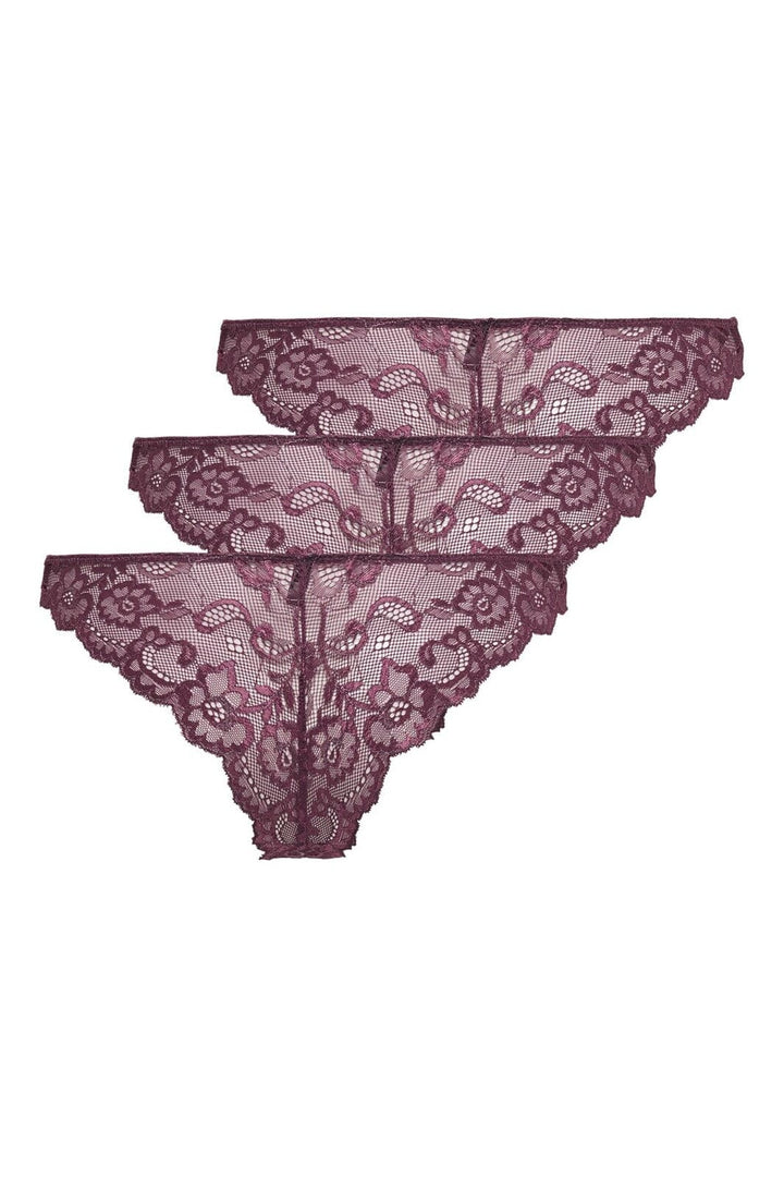 Only - Onlchloe Lace Glitter Brazil 3-Pack Acc - 4863183 Winetasting Silver-Lurex