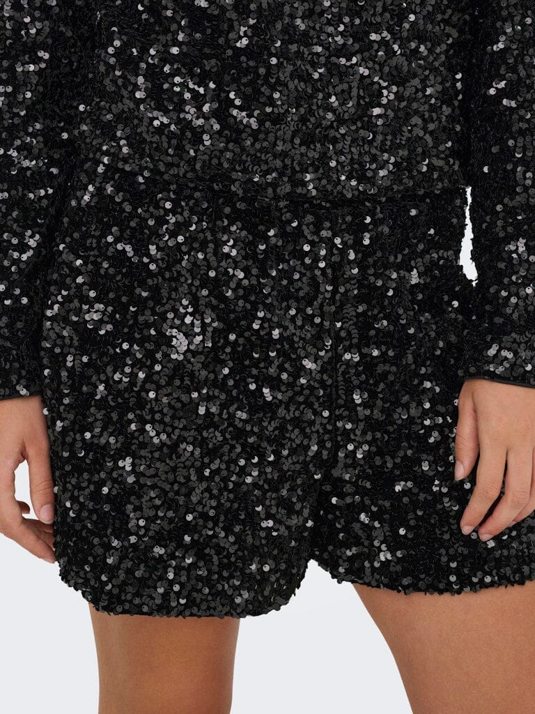 Only - Onlconfidence New Sequins Shorts - 4877623 Black Black Sequins Shorts