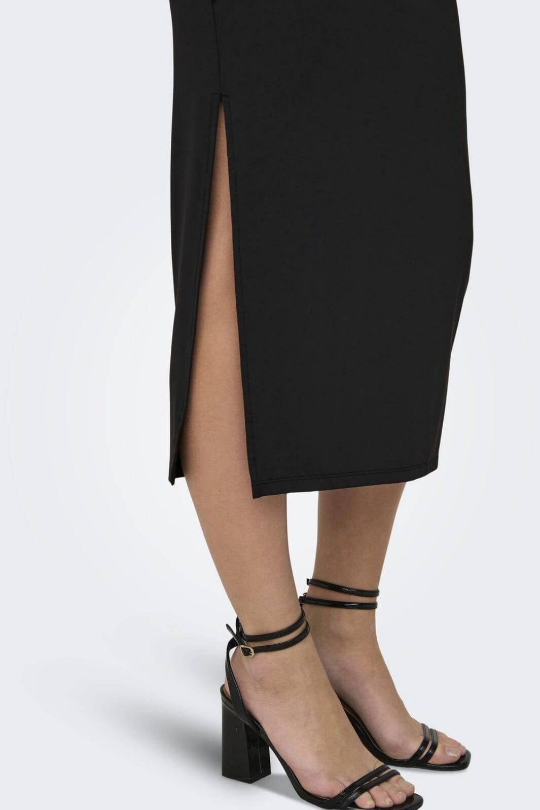 Only - Onlea S/L Long Slit Dress Now - 4423088 Black Kjoler