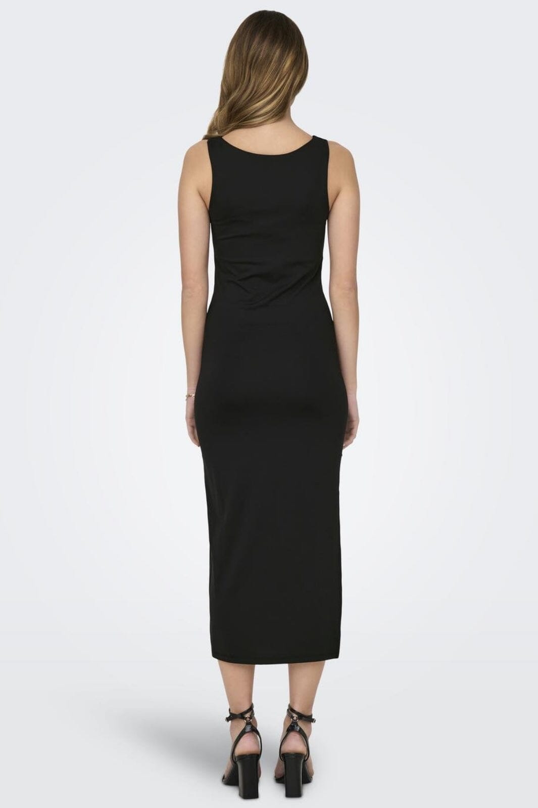 Only - Onlea S/L Long Slit Dress Now - 4423088 Black Kjoler