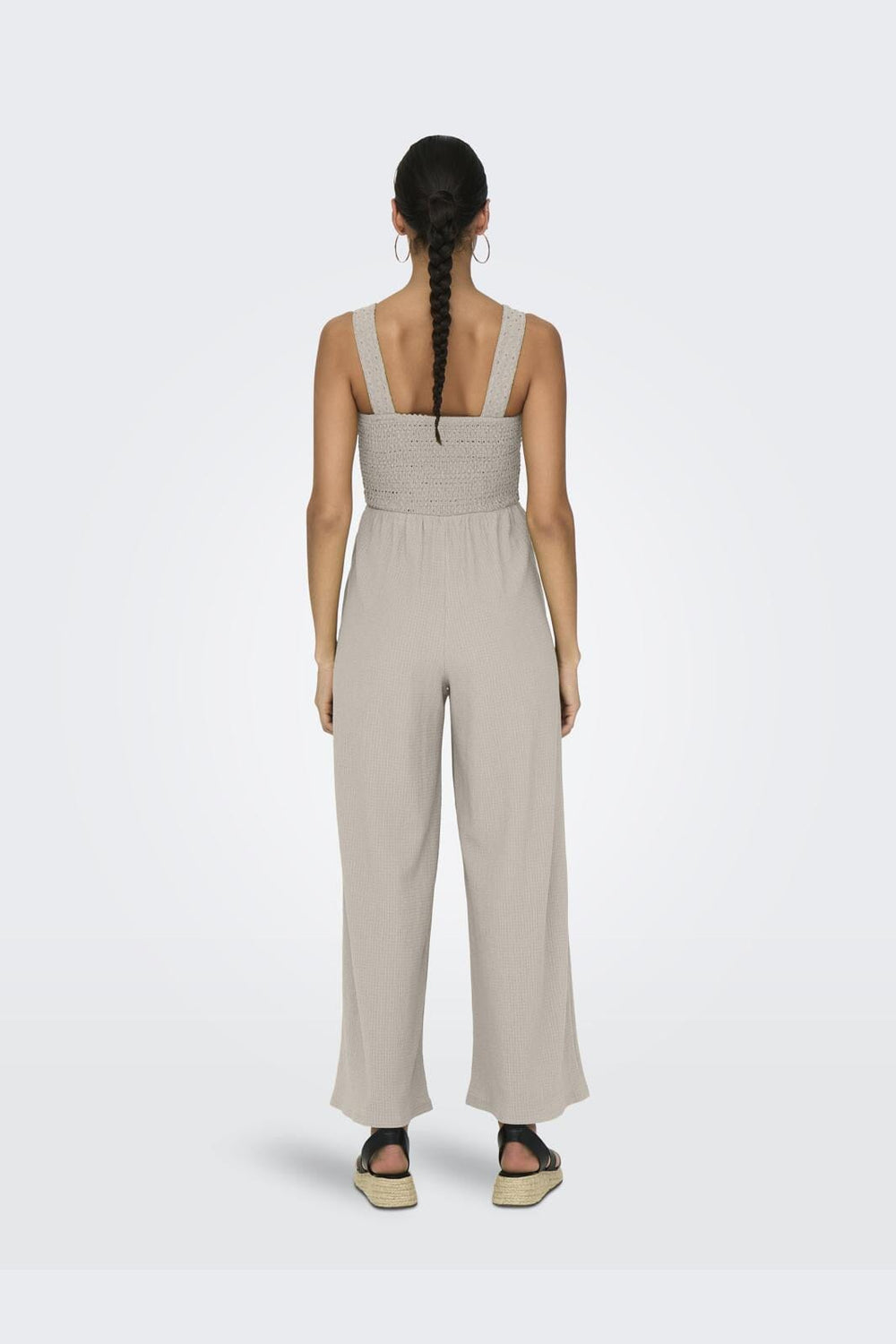 Only - Onlelise S/L Smock Jumpsuit - 4570241 Pumice Stone