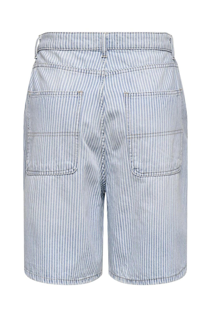 Only - Onlgia Striped Loose Shorts - 4720517 Light Blue Denim White Stripes