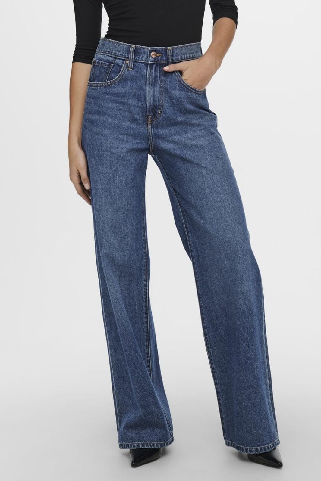Only - Onlhope Wide Add465 - 3550421 Medium Blue Denim Jeans