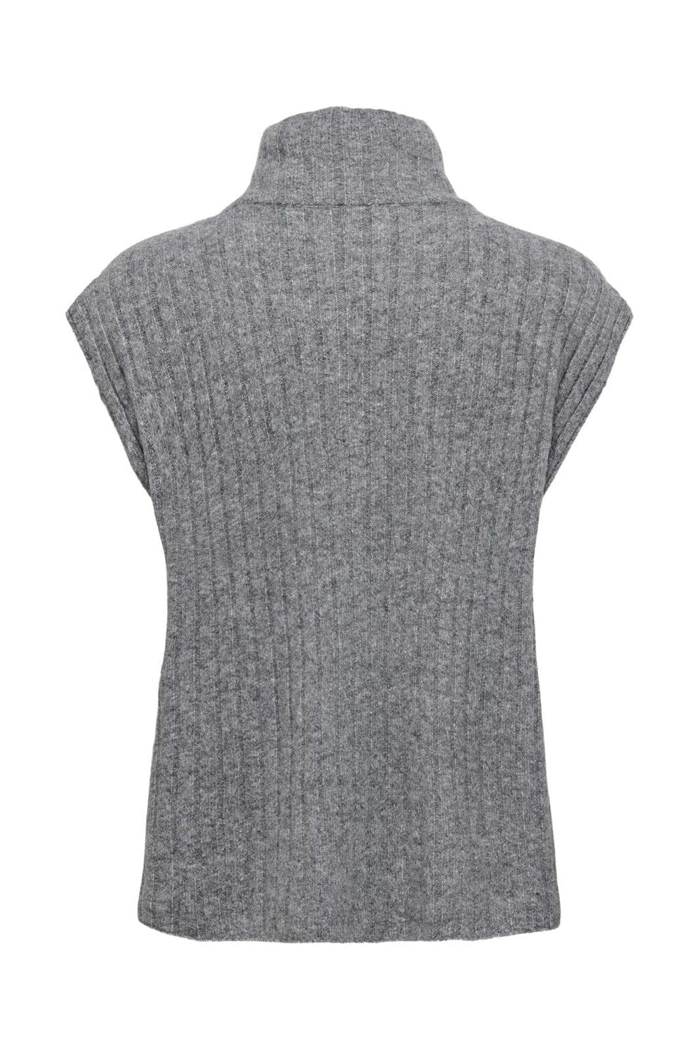 Only - Onljeanett Life Sl Rib Highneck Cc Knt - 4774533 Medium Grey Melange