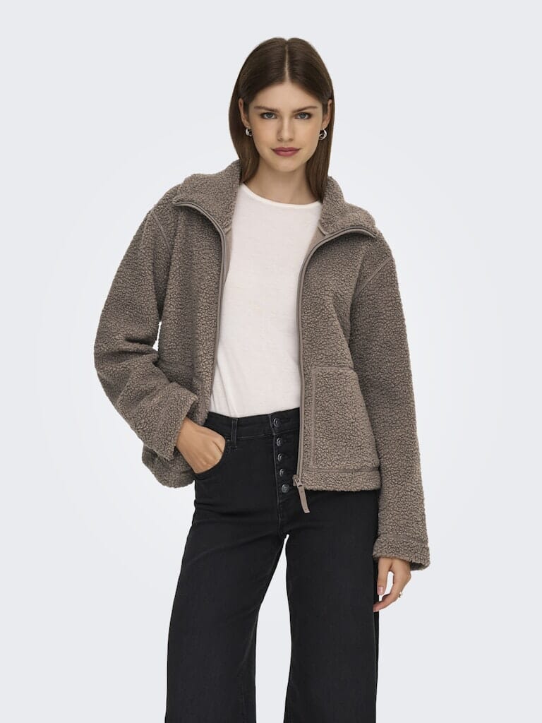 Only - Onlmegan Teddy Jacket - 4903501 Walnut Fleece jakker