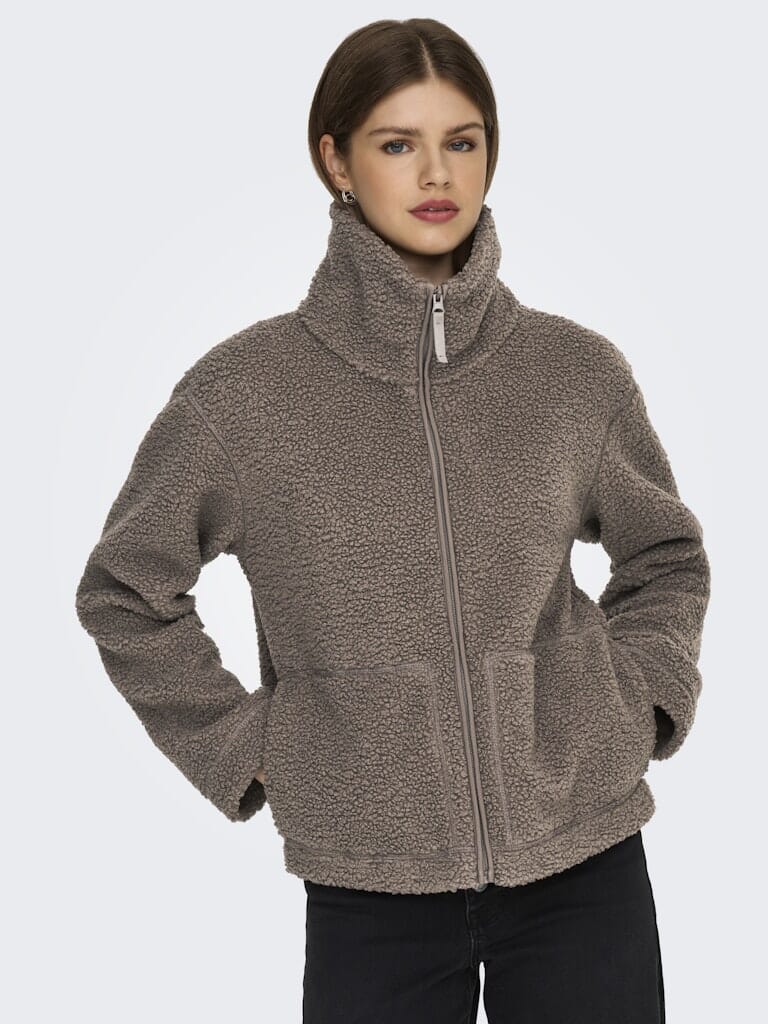 Only - Onlmegan Teddy Jacket - 4903501 Walnut Fleece jakker