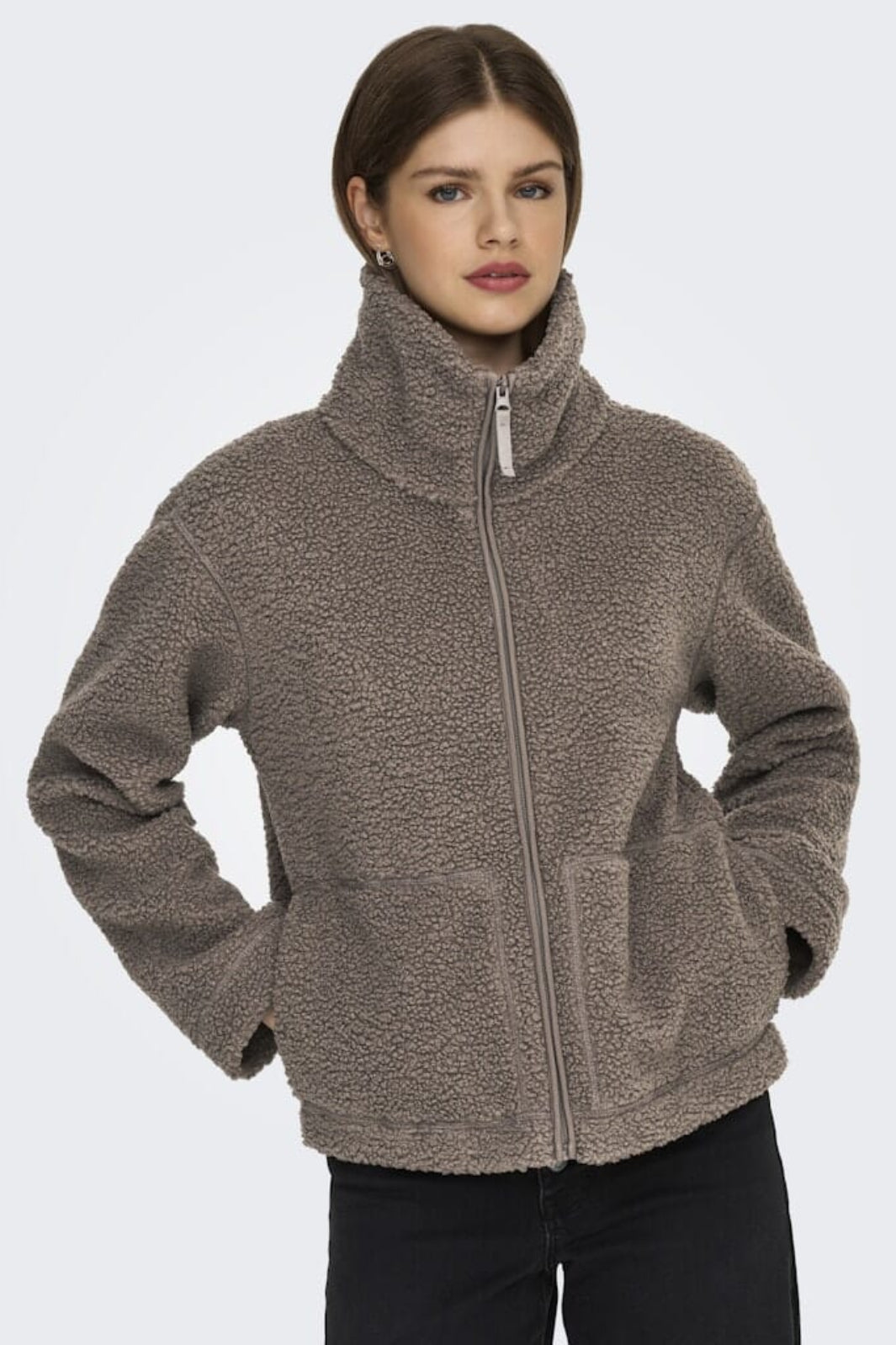Only - Onlmegan Teddy Jacket - 4903501 Walnut Fleece jakker