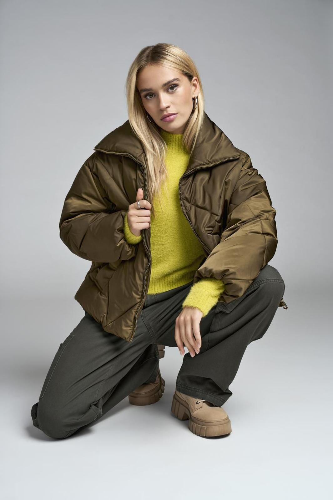 Only Onlpippi Sateen Puffer Jkt Life Cc 4577762 Weathered Teak Dul