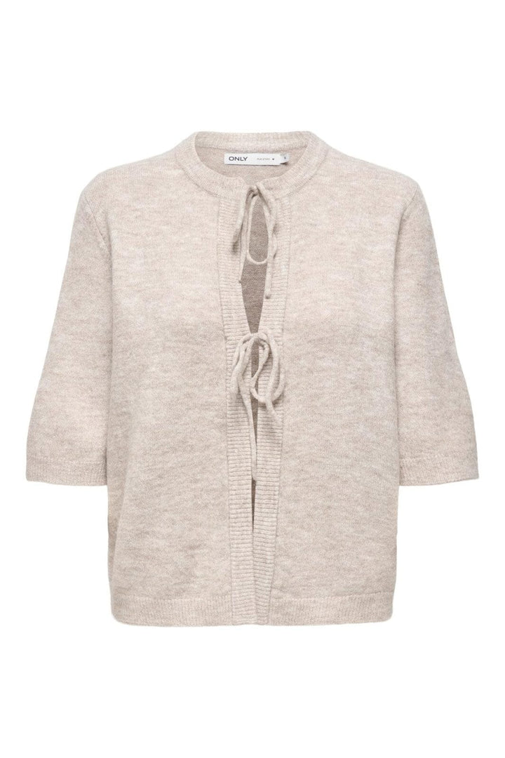 Only - Onlsimoni 2/4 Bow Cardigan Knt - 4959555 Pumice Stone Melange
